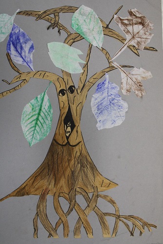 Stromy na podzim, 2.-5. roč. , práce žáků p.uč. Langrové