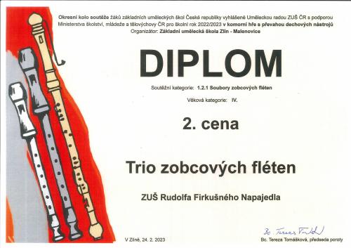 Okresní kolo soutěže žáků ZUŠ - flétnové soubory