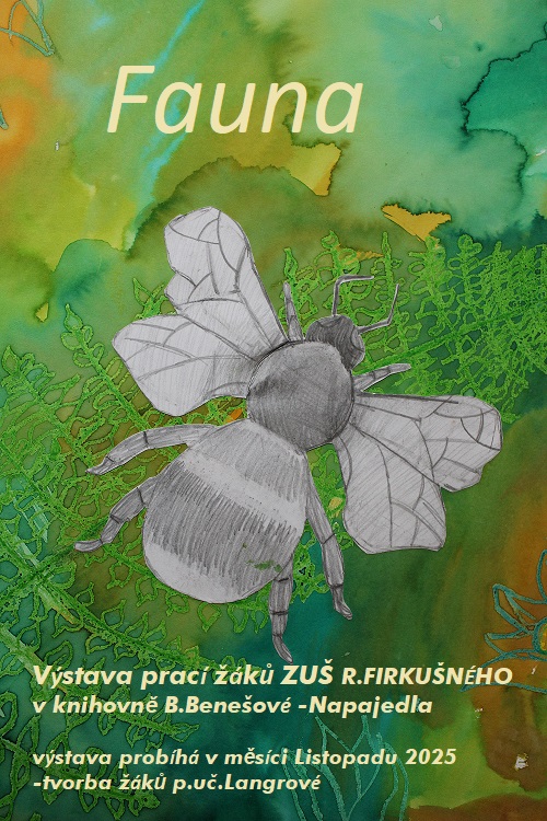 Výstava v Knihovně B.Benešové, FAUNA,práce žáků p.uč,Langrové